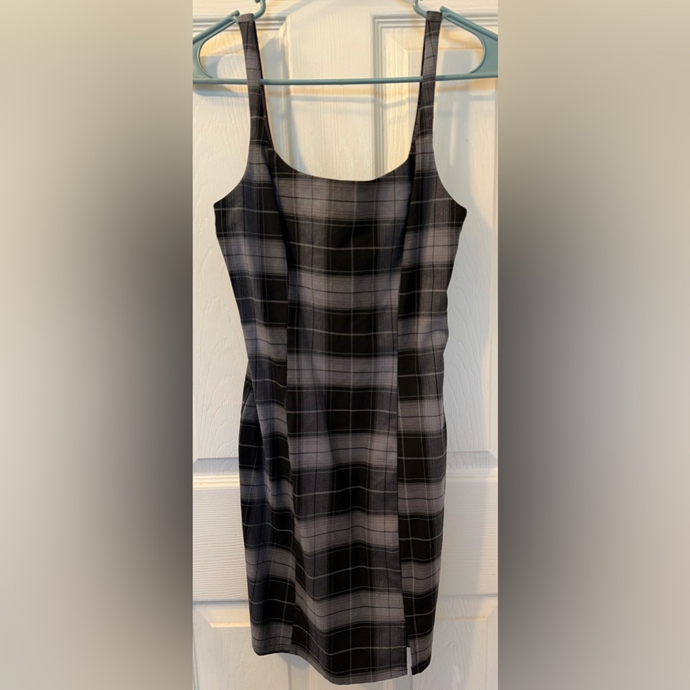 H&M Black and Gray Plaid Dress